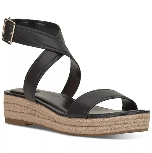 I.N.C. International Concepts Women's Black Espadrille Wedge Sandals Size 10 - Picture 1 of 8